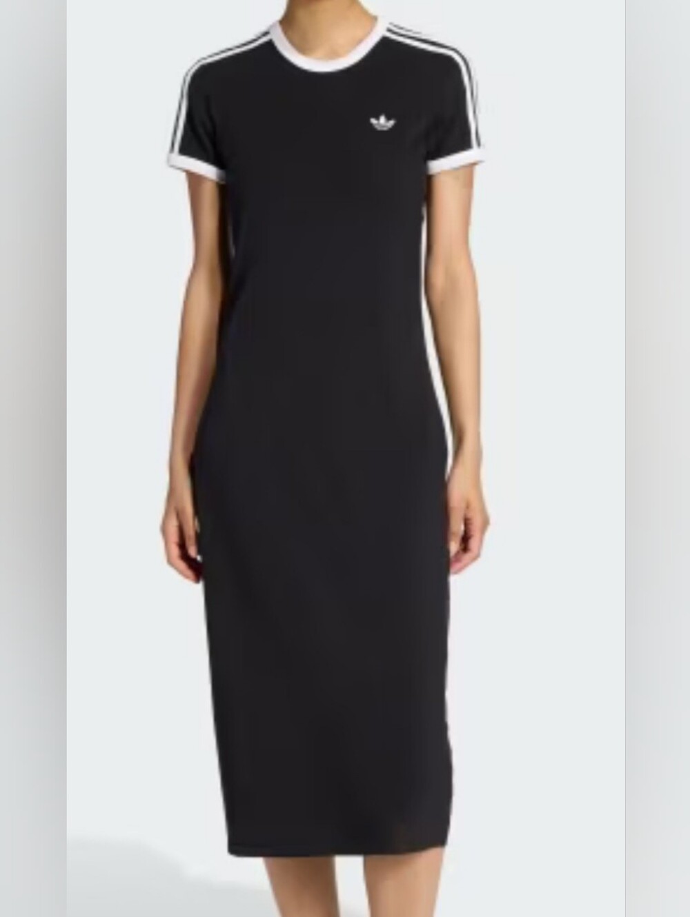 Adidas Women Originals 3-Stripes Slim Dress Black & White Large